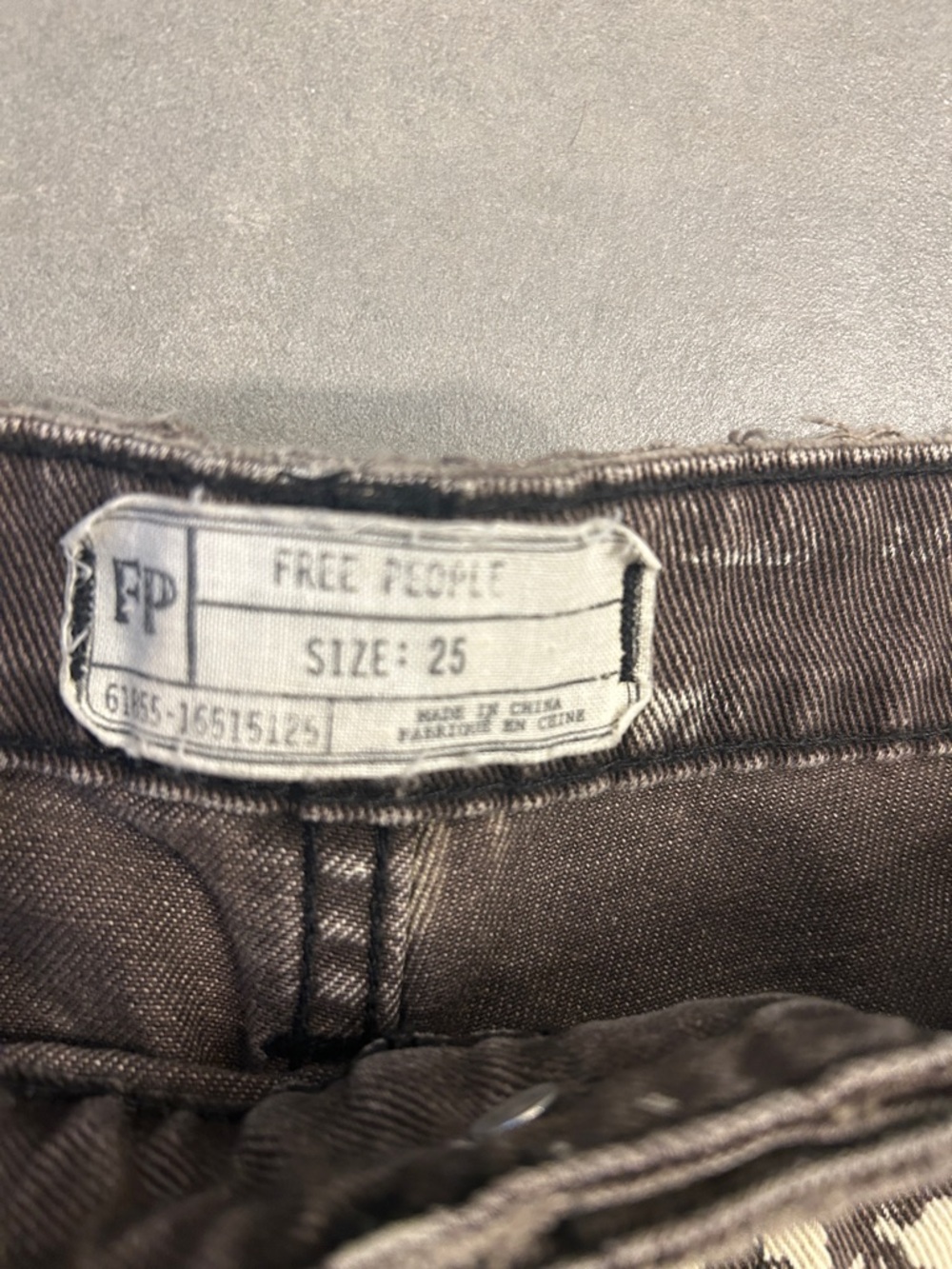 Free People Black
Distressed Printed Denim Cutoff Shorts - Picture 6 of 7